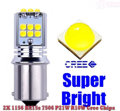P21W R10W 2X Cree Chips Weiss